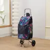 Carrito de Compras de Acero Inoxidable, Carrito Trepador de Escaleras, Carrito Grande Plegable para el Hogar para Personas Mayores, Carrito de Arrastre Manual