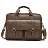 Bolso de hombro sencillo y elegante para hombre, para el día a día, hecho de piel genuina, con gran capacidad y un diseño sofisticado, perfecto para llevar un portátil