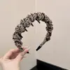 Diadema de Tela con Estampado de Leopardo Vintage y Forma de Ola para Mujer, Pinza para el Cabello de Corona Alta Dulce y Fresca para Chicas Populares, Diadema Elegante de Otoño e Invierno para Lavarse la Cara