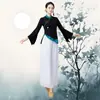 Novo traje de dança quadrada estilo étnico chinês para meia-idade e idosos, modal, manga de sino, dança, chiffon, dança, feminino