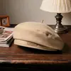 Nuevo gorro boina de lana con letra, sombrero de pintor moderno, cómodo y cálido para otoño e invierno, gorra retro artística para mujer con un ambiente artístico
