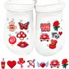 Série Romântica Dia dos Namorados Pingentes para Sapato Crocs de PVC, Presilhas de Sapato Destacáveis, Disponível Exclusivamente para E-commerce Transfronteiriço