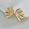 Hongfei Aretes de Acero Inoxidable Europeos y Americanos Bañados en Oro de 18K Ala de Mariposa Lujo Accesible Pendientes de Acero de Titanio de Gama Alta No Descolorables Venta al por Mayor