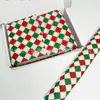 Papel de Presente Rombus Quadrado nas Cores Vermelho e Verde Natal Presente de Alto Padrão Revestido com Papel Sydney Impressão Colorida
