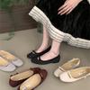OKLEIBO Laibao Zapatos Planos de Punta Redonda con Lazo para Mujer Estilo Coreano 2025 Nuevos Zapatos de Leche Retro Slip-on