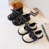 Nuevos zapatos de otoño para niñas, dulces zapatos de princesa con lazo, estilo coreano, elegantes y versátiles zapatos de piel para niñas