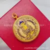 Novo pingente de caixa gabu thangka de oito santos padroeiros redondo fosco de 35mm joia com borda de aço titânio atacado