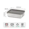 Caja de Acero Inoxidable 304 Seleccionada Cuidadosamente para Conservar Frescura, Caja para Porciones, Caja de Almacenamiento, Contenedor para Tocino, Caja Sellada para Almacenamiento en Refrigerador