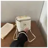 Comercio Exterior Estilo Coreano Chic 2026 Textura Moda Hilo Bordado Cadena Cuadrícula de Diamantes Hombro Único Cruzado Caja Labial Bolsa Cuadrada Pequeña