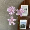 Flores Artificiais com 3 Lírios Pequenos de Pétalas Duplas para Decoração de Casamento, Flores Artificiais para Adereços de Fotos, Enfeites para Decoração de Casa, Flores Artificiais Atacado