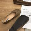 Zapatos de Leche para Mujer Planos 2023 Nuevo Estilo Coreano Versátiles Cuatro Estaciones Plisados de Boca Baja Zapatos Individuales Zapatos de Embarazo para Mujer