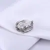 Anillo Runxin nuevo estilo coreano moda femenina ola flor pequeña corona de flores apertura ajustable anillo retro