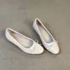 Sapatilhas Baixas Femininas Bico Quadrado com Laço Sapatilhas de Fundo Plano Salto Baixo Solado Macio Sapatos de Ballet para Casamento Confortáveis para Dirigir Mulheres Grávidas Todas as Estações