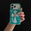 Capa 3D Cruz com Diamantes Brilhantes para Apple 18 Pro Max, iPhone 16, Premium 17, Portátil 15 Novo Modelo