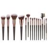 Comércio Exterior Conjunto de Pincéis de Maquiagem com 7 Peças, 10 Peças, 15 Peças, Pincel para Sombra, Ferramentas de Beleza, Cabo Longo de Madeira, Ouro Rosa, Portátil