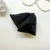 Presilha de Garra Triangular de Rede Preta com Lantejoulas de Alto Padrão Estilo Coreano, Elegante Presilha de Tubarão para Cabelo Meio Preso, Penteados Updo e Acessório de Cabelo para a Parte de Trás da Cabeça