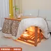Mesa de Fuego Rectangular Plegable para Uso Doméstico, Mesa Calefactora Simple de Bambú para Invierno, Mesa Calefactora para Sala de Estar 1.2m