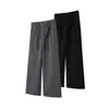 Pantalones de vestir rectos de Kendo de cinco botones, cruzados 2026Tr, mezclilla doble plisada, para hombre, temporada de primavera, pantalones casuales de pierna ancha con caída.
