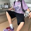 Pantalones de mezclilla holgados de marca de moda de verano estilo Hong Kong de cinco puntos de color sólido, pantalones rectos de estilo coreano que combinan con todo, pantalones cortos de mezclilla holgados de marca de moda para hombres