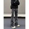 Jeans Rasgado Estilo Novo 2026 para Homens, Corte Reto, Levemente Flare, Calça Cleanfit, Vibe High Street Americana, Reto Unissex