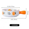 Conjunto de Louça de Cerâmica Pintada à Mão Laranja Fresco Fofo para Mesa Cozinha Caseira Assar Arroz Assado Prato de Assar Tigela de Salada Listrada Xícara de Café da Manhã