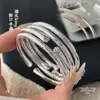 Pulsera Abierta de Pata de Gato de Plata Pura 999 Fushi, Sólida y Sencilla, de Nicho y Versátil, Exquisita Pulsera de Plata Esterlina para Regalar