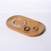 Bandeja Ovalada de Madera Maciza Soporte para Aretes Almacenamiento de Escritorio Doméstico Soporte para Joyas Soporte para Anillos y Pulseras Soporte Exhibidor de Joyas