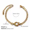 Pulsera de Moda Europea y Americana Collar de Oro de 18K Cadena en Forma de O Collar de Cristal Pulsera de Perlas Collar de Circonita Joyería de Acero Inoxidable