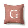 Funda de almohada de poliéster Decoración de coche Hogar Impresión de 26 letras en inglés Cojín lumbar Funda de almohada para sofá QTB53