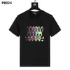 Camiseta al por mayor de marca americana moderna Psychobunny con estampado de calavera de conejo colorido y degradado, manga corta, cuello redondo