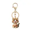Llavero de gato de dibujos animados lindo transfronterizo, llavero de aleación de gatito pintado, colgante de llave de decoración de mochila creativa