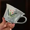 Taza de cerámica pintada a mano vintage, taza de té repujada estilo japonés, juego de té kung fu para uso doméstico, taza de oficina para mujer