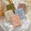 Calcinha de renda patchwork com cintura média, fundo de algodão puro respirável, calcinha de renda triangular sexy e doce