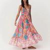 Transfronterizo 2025 Europa y Estados Unidos verano nuevo posicionamiento vestido de tirantes estampado INS suelto ocio vestido de vacaciones mujeres