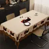 Mantel vintage, impermeable y a prueba de aceite, no necesita lavado, diseño de dibujos animados, nuevo mantel de comedor de alta gama de lujo ligero, cubierta rectangular para mesa de centro