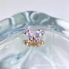 ASTMF-13 aleación de titanio colección oro púrpura claro pendientes G23 titanio rosca interna circonita pernos para labio cabeza de piercing para oreja
