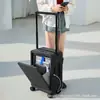 Maleta de Apertura Frontal Moldeada por Inyección para Hombre, Gran Capacidad, Soporta Pedidos de Muestra, Carcasa Dura de PC Puro, Asa Ancha, Maleta de Carrito para Mujer