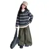 Conjunto Otoñal Estilo Coreano para Niñas 2026 Nuevo Estilo Chic y Femenino Top Rayado con Cuello Polo Pantalones Muy Bonitos para Niños