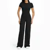 Conjunto de Yoga Cepillado Transfronterizo, Ropa de Yoga de Cuello Redondo Ajustada para Mujer, Ropa Deportiva de Fitness para Correr al Aire Libre de Alta Intensidad 8455