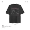 Camiseta de Manga Corta Estilo Americano Pesada de Moda con Estampado de Personaje de Motocicleta para Hombres y Mujeres, Algodón Puro, Corte Holgado, Top al por Mayor de Comercio Exterior Transfronterizo