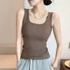 H237 Regata de Alça Larga com Decote U Grande para Mulheres, Nova Tendência Primavera/Verão TikTok, Colete Feminino Sem Mangas