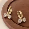 Pendientes para Mujer Cao Shi Europeos y Coreanos Nuevo Diseño de Lazo con Forma de Corazón Joyería Pendientes Elegantes y Dulces de Princesa