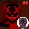 Máscara Halloween Luminosa Transfronteriza El Luz Fría Negra Forma de V Cara de Fantasma de Terror Accesorios de Fiesta Danza Led