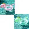 Anillo inflable para natación de niños con diseño de dinosaurio grueso y lindo, anillo de asiento para bebé, anillo con base de esponja, anillo de natación para principiantes