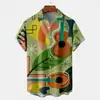 Camisa de Manga Corta con Estampado Digital Estilo Hawaiano para Vacaciones, Nueva Moda Tendencia Europea y Americana para Hombre