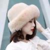 Gorro de invierno para mujer, nueva moda, combinable con todo, de princesa, cálido, de visón y zorro, boina gruesa.