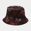 Sombrero de Pescador con Estampado de Colores Nuevo Europeo y Americano Tendencia Callejera para Hombres y Mujeres Sombrero Cubeta Sombrero para el Sol al Aire Libre Venta al por Mayor