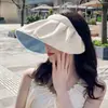 Chapéu de Sol Vazio de Verão Dobrável com Concha Chapéu de Sol Feminino de Aba Larga Portátil Dobrável para Uso ao Ar Livre