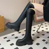Botas Largas de Mujer con Tacón Grueso Estilo Francés 2026 Otoño e Invierno Nuevas Versátiles Versión Coreana Botas de Moda sin Cordones Botas Ajustadas