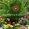 Modelo de Exportação Mais Vendido Transfronteiriço Sol Enferrujado com Inserto de Bola de Aço Inoxidável Vasos de Girassol de Metal Estaca Paisagem de Jardim